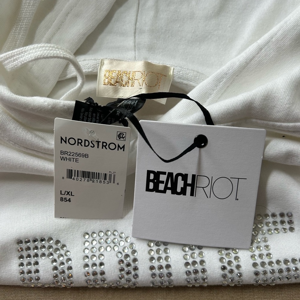 Beach Riot White Bride Rhinestone Hoodie 🆕 - Picture 5 of 6